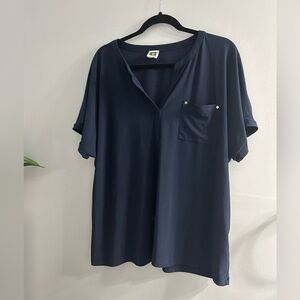 Anne Klein navy blue blouse
